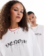 Marvel unisex oversized t-shirt with graphic Venom prints in white
