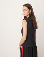 longline tailored top in black