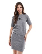 co-ord knitted mini skirt in grey
