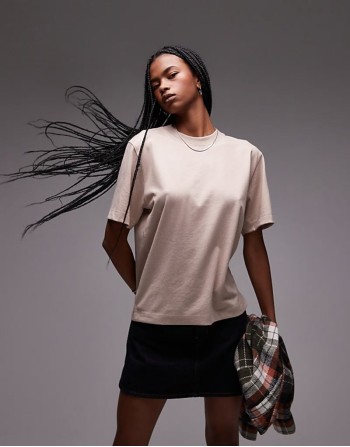 premium basic short sve tee in oat