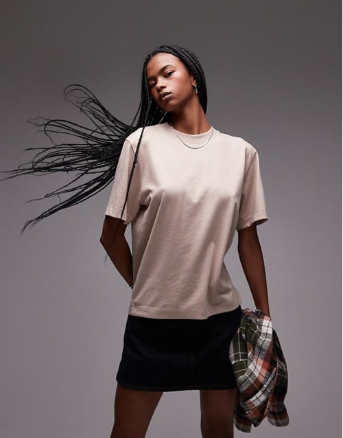premium basic short sve tee in oat