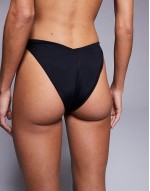 mix and match v high leg hipster bikini bottom in black  - BLACK