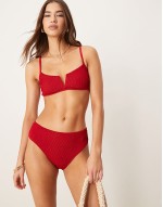 crinkle bikini in cherry red