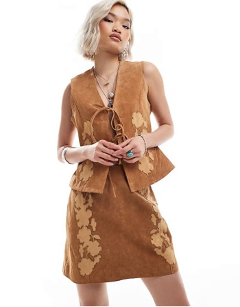 limited edition western suede skirt