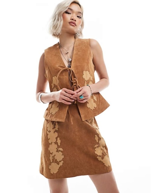 limited edition western suede skirt