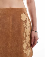 limited edition western suede skirt