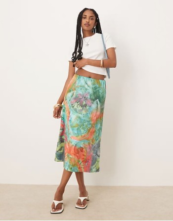 Isabelle Pennington-Edmead Martinique Skirt in storm print