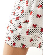 ditsy rose print tiered mini skirt in white