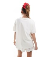 oversized t-shirt with butterfly print in white
