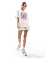 oversized t-shirt with butterfly print in white
