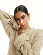 supersoft turn back cuff mini sweat dress in oat