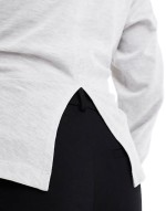 corset waist long sve tee in ice marl
