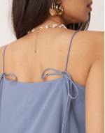 dropped waist midi dress in boyfriend blue