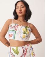 Premium co-ord in postcard print